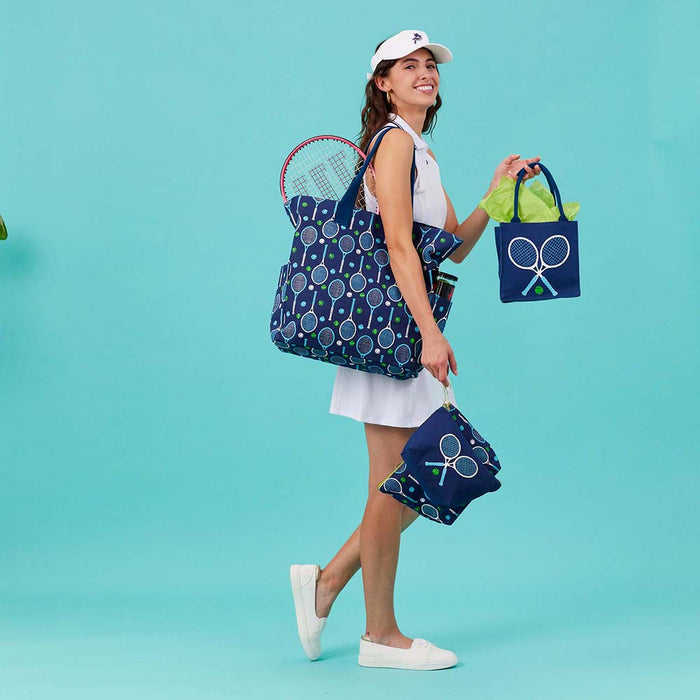 TENNIS NAVY SOLO Pouch, Medium (Available: 01/31/2025)