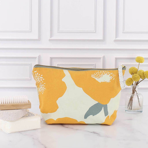 Poppies Gold Pouch, Medium