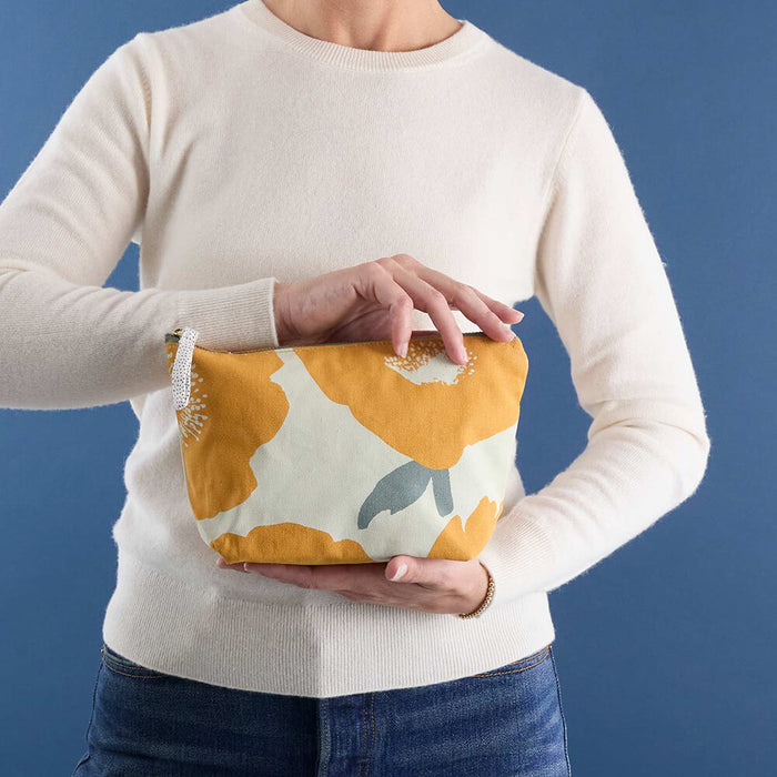 Poppies Gold Pouch, Medium