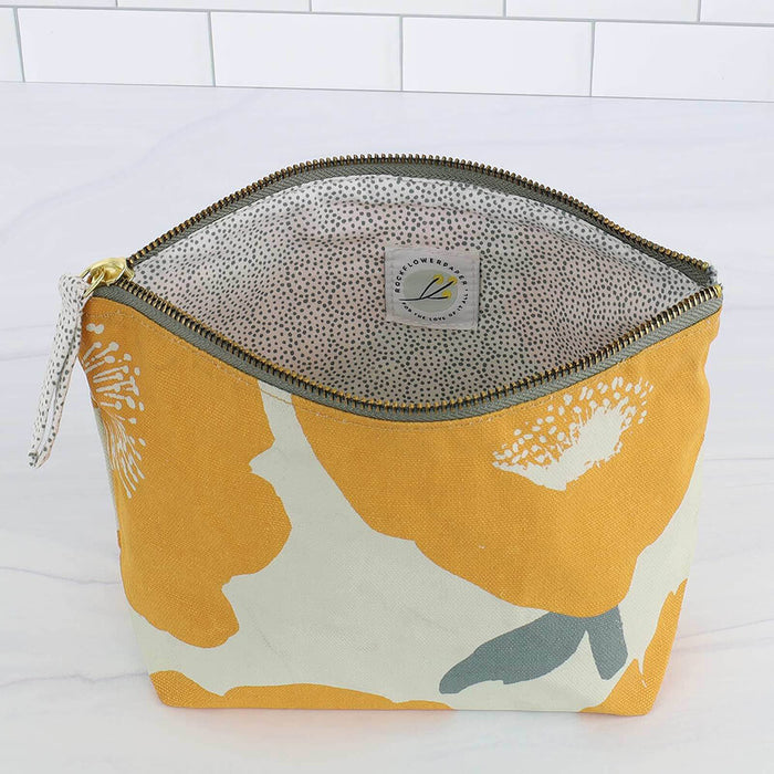 Poppies Gold Pouch, Medium