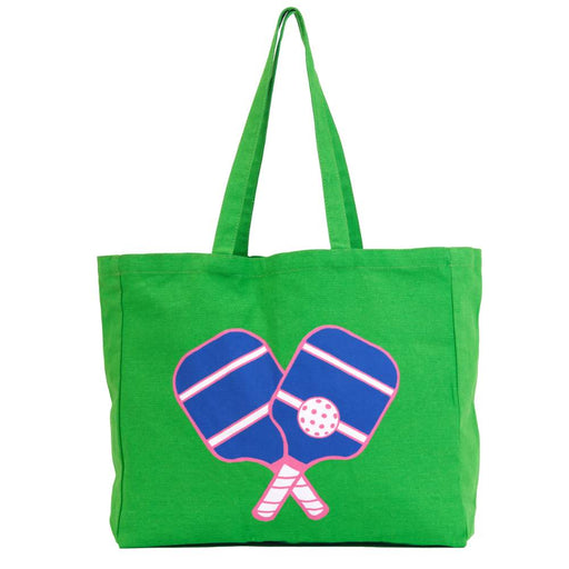 Pickleball Green Little Shopper Canvas Tote Bag