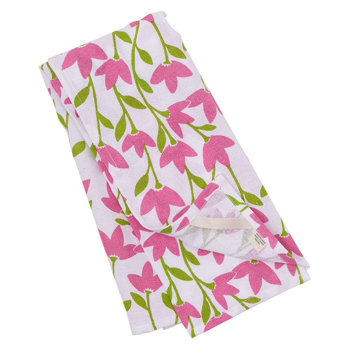 POPPIES PINK Cotton Kitchen Towels, Set of 3