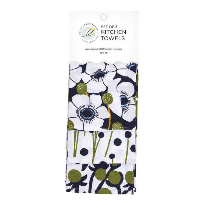 Windflower Cotton Kitchen Towels (Set of 3)