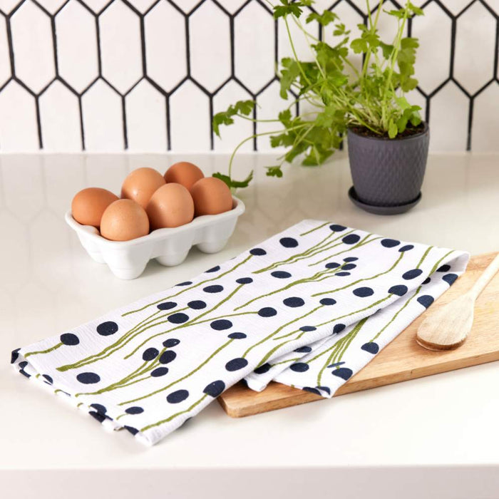 WINDFLOWER Cotton Kitchen Towels, Set of 3