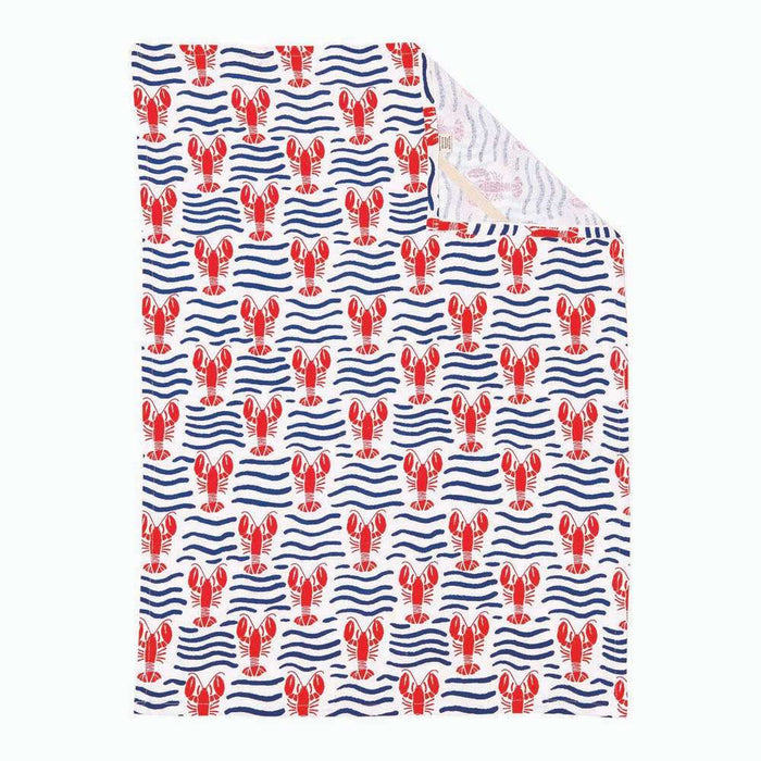 LOBSTER WAVES Cotton Kitchen Towels, Set of 3