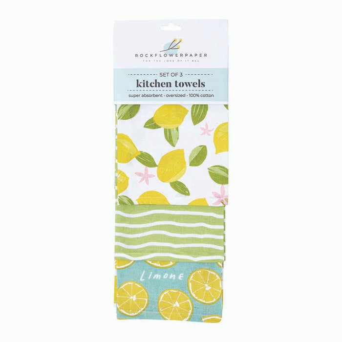 LIMONE Cotton Kitchen Towels, Set of 3