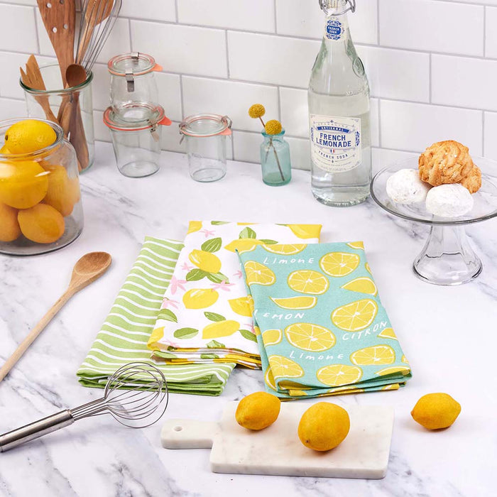 LIMONE Cotton Kitchen Towels, Set of 3