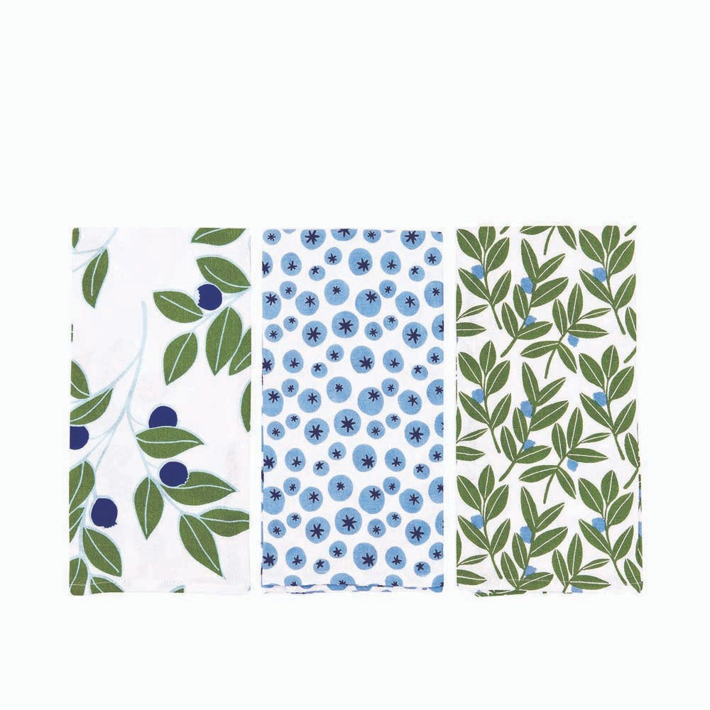 BLUEBERRY MEDLEY Cotton Kitchen Towels, Set of 3 (Available: 01/31/2025)