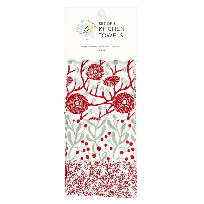 Camellia Cotton Kitchen Towels (Set of 3)