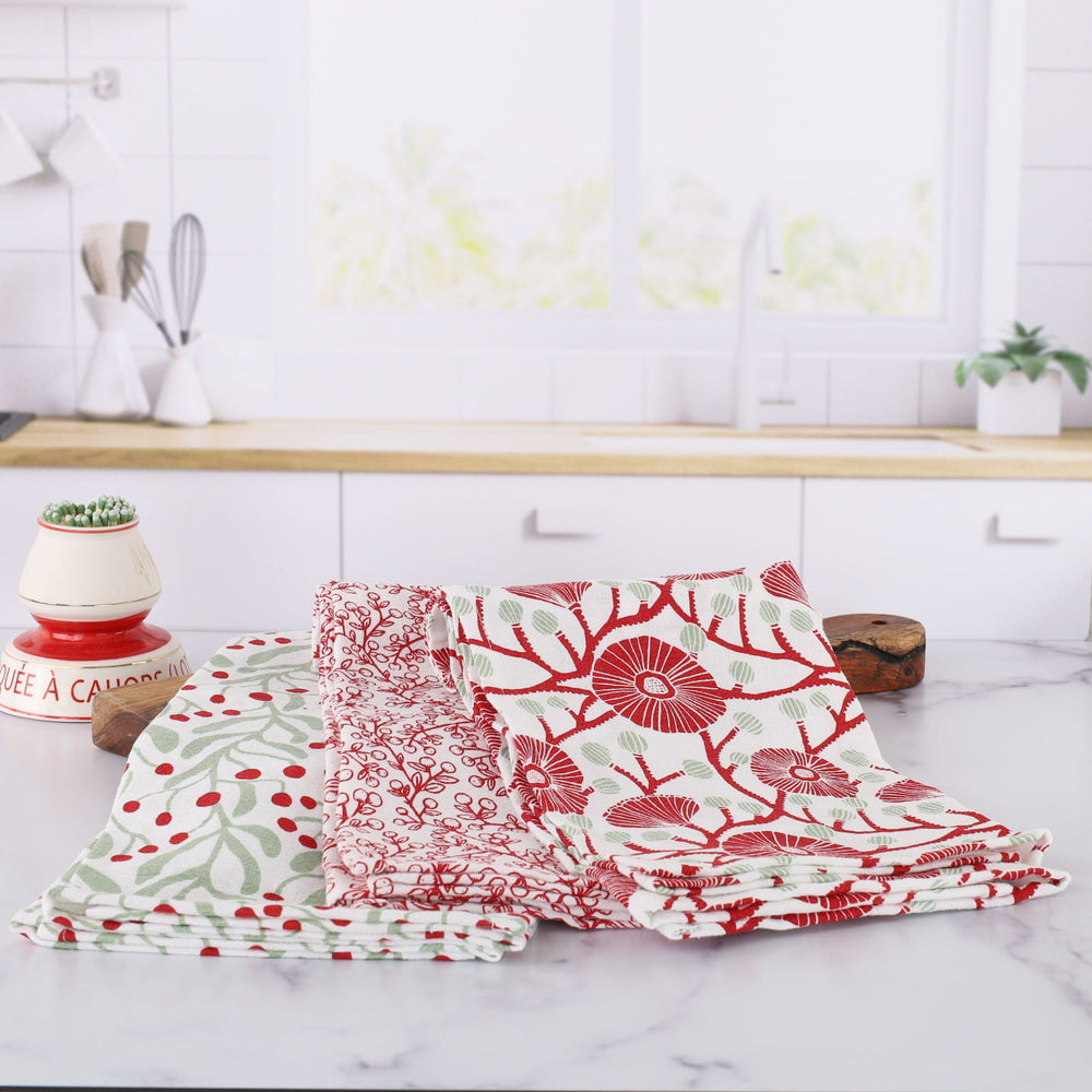 Camellia Cotton Kitchen Towels (Set of 3)