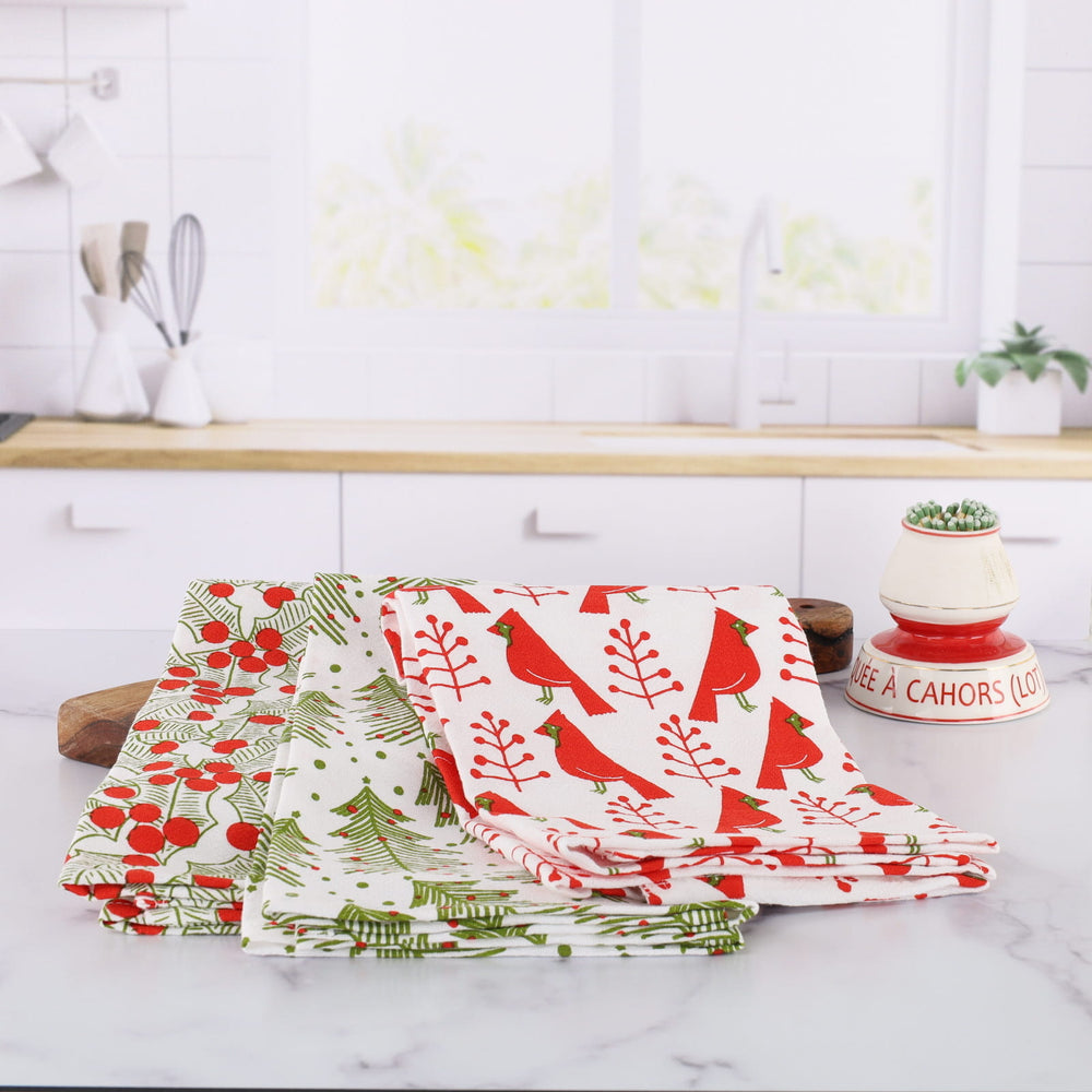 Cardinal & Tree Cotton Kitchen Towels (Set of 3)
