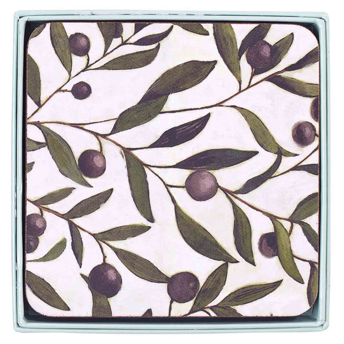 OLIVES Square Coasters, Set of 4