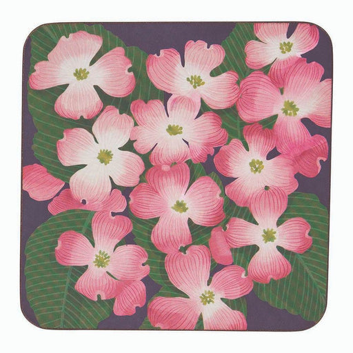 PINK DOGWOOD Square Coasters, Set of 4 (Available: 01/17/2025)