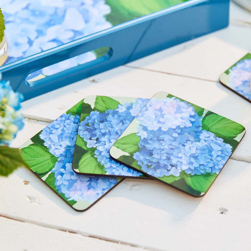 BLUE HYDRANGEA Square Coasters, Set of 4 (Available: 01/17/2025)