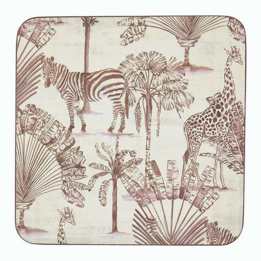 SAFARI ANIMALS Square Coasters, Set of 4 (Available: 01/17/2025)