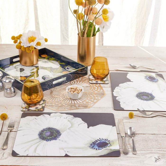 ANEMONE POPPY Cork-Backed Placemats, Set/4