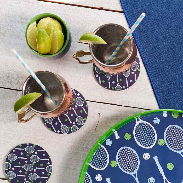 TENNIS Round Coasters, Set of 4 (Available: 01/17/2025)