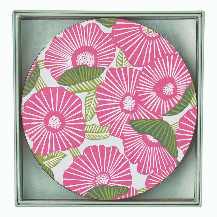 POPPY PAPAVER Round Coasters, Set of 4 (Available: 01/17/2025)