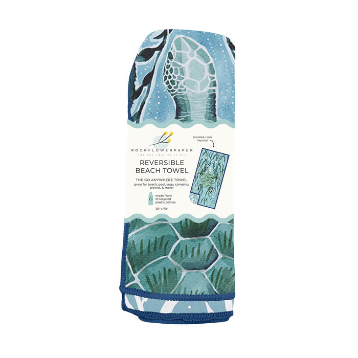 Marine Turtle Reversible Eco Beach Towel