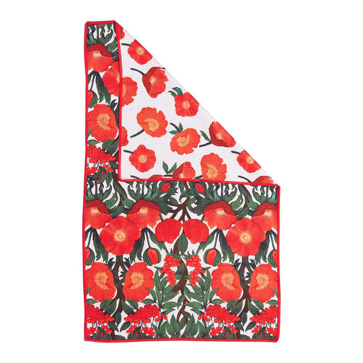 Icelandic Poppies Green blu Kitchen Tea Towel