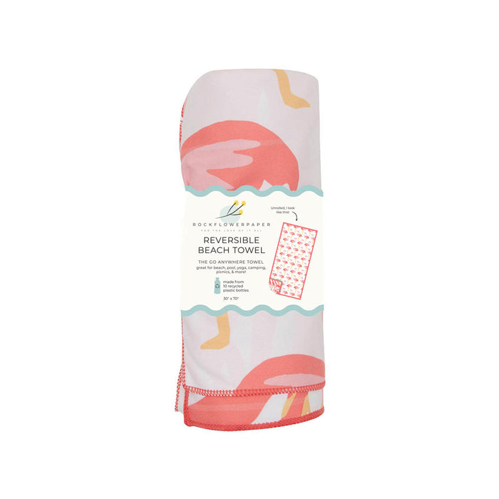 Flamingo Pink Reversible Eco Beach Towel