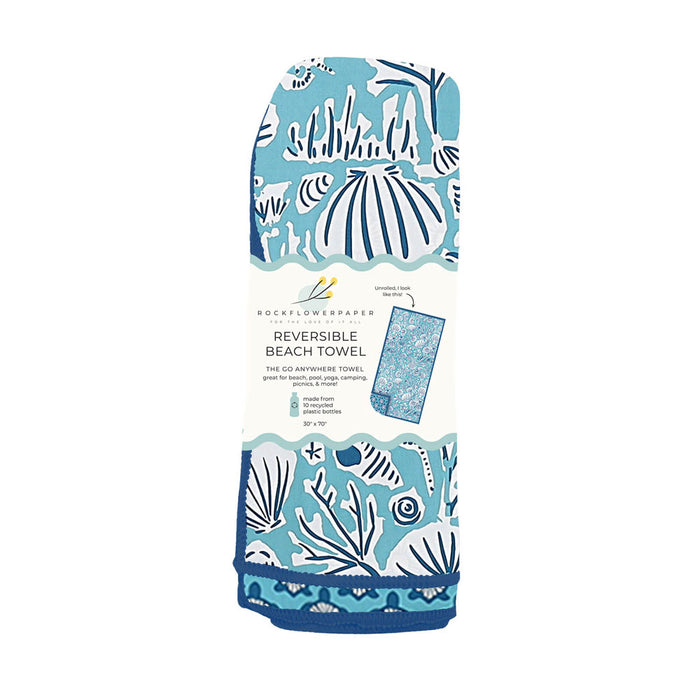 Turtles Aqua Reversible Eco Beach Towel