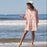 Gemma Pink blu Cotton Pintuck Beach Cover Up