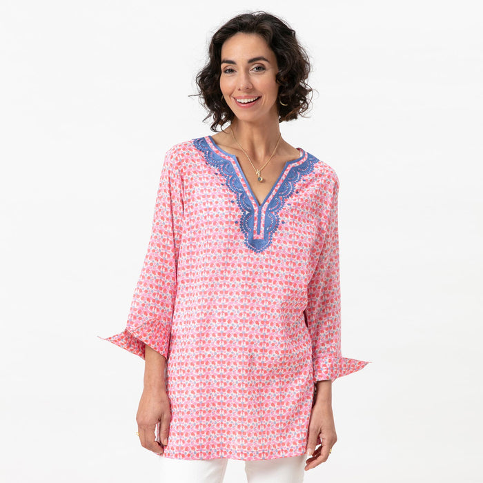 ELLE PINK BluCotton Embroidered Kurta Tunic