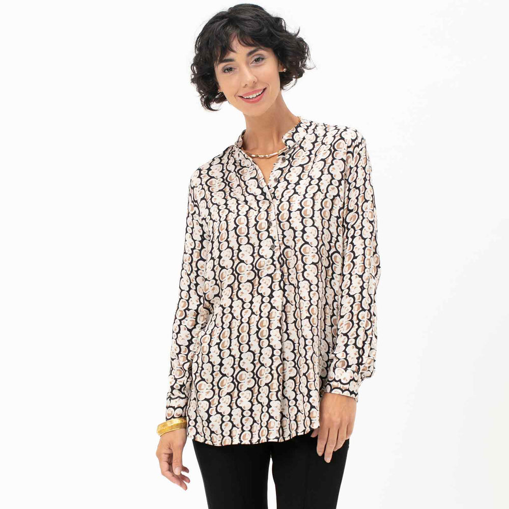 YANI TAN Henley Satin Tunic