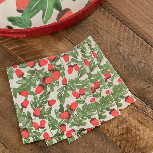 HOLIDAY ACORNS Paper Napkins, Pack of 20