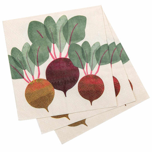 Three Beets Paper Napkins, Pack of 20