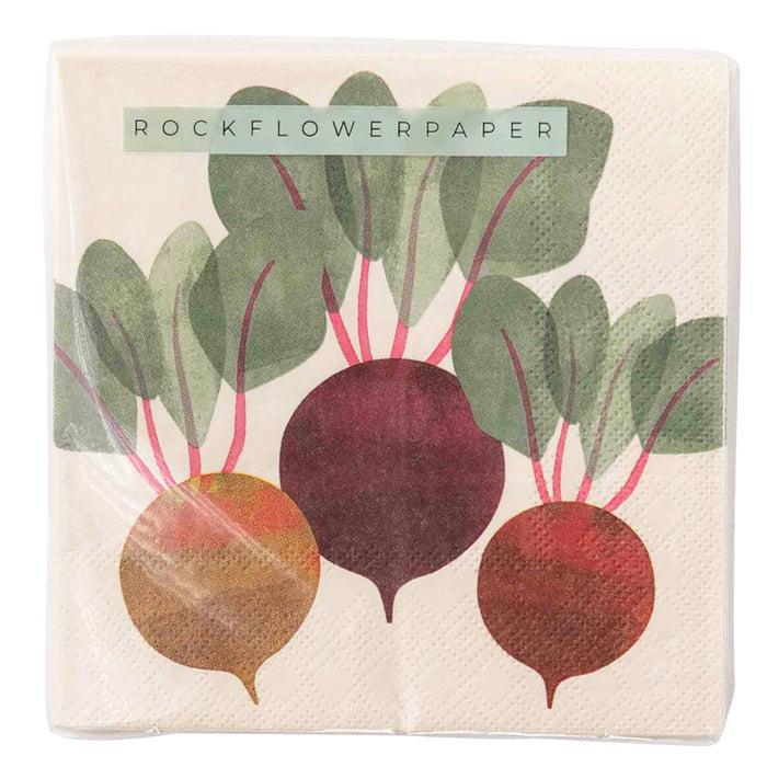 Three Beets Paper Napkins, Pack of 20