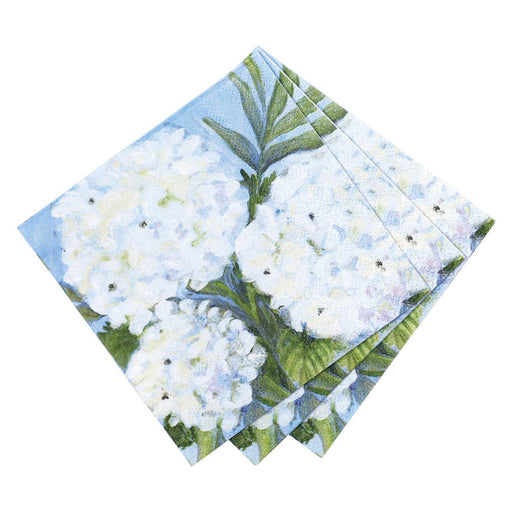 WHITE HYDRANGEAS Paper Napkins (Pack of 25)