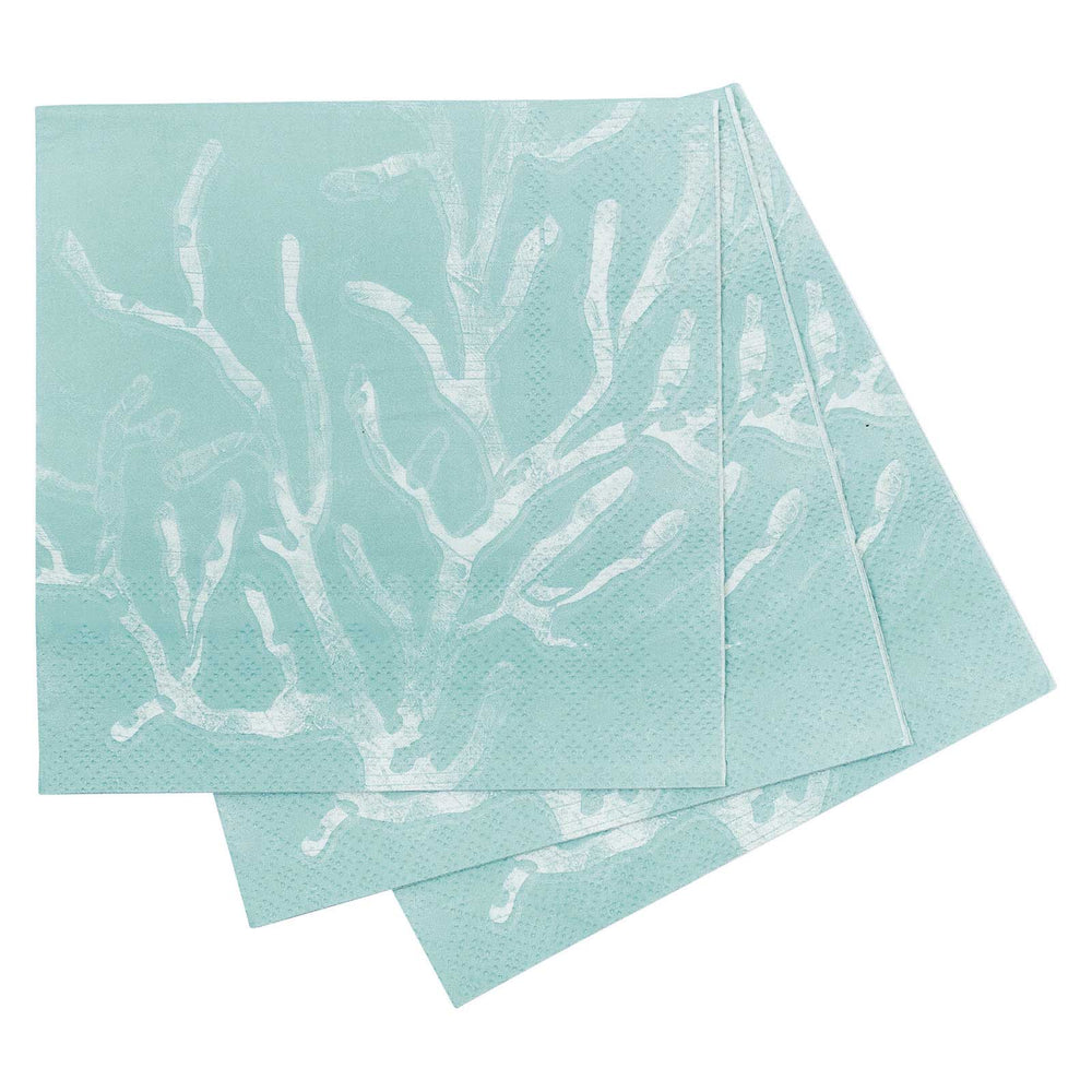 CERULEAN SEA CORAL Paper Napkins, Pack of 20