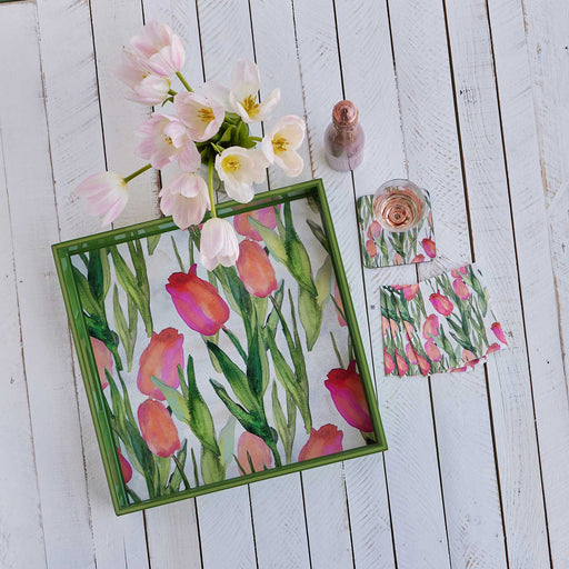 PINK TULIPS Paper Napkins (Pack of 25)