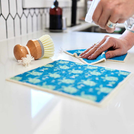 SAVE THE OCEANS blu Cloths Reusable Sponge-Cloth, Set of 2