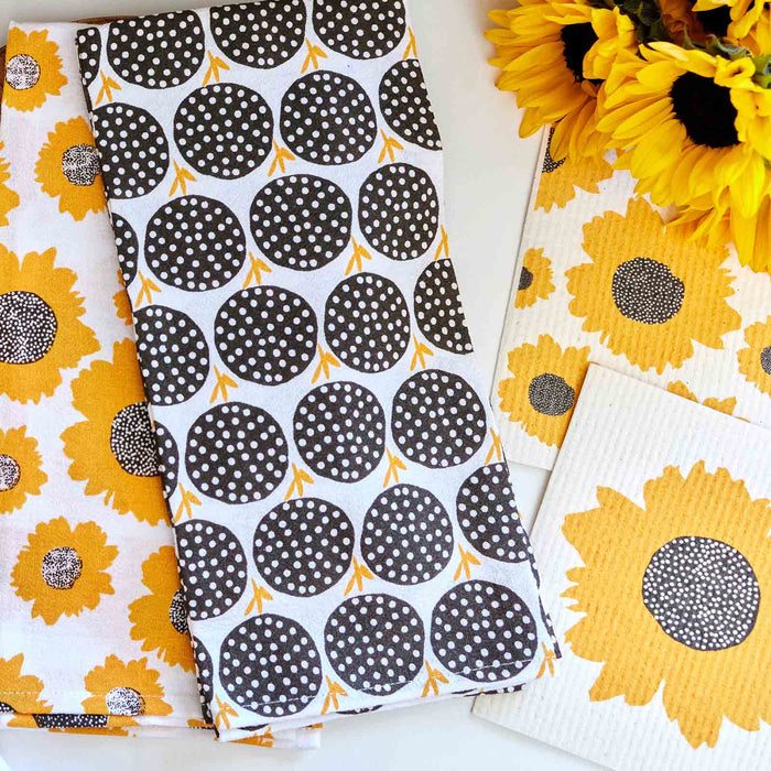 SUNFLOWERS blu Cloths Reusable Sponge-Cloth, Set of 2
