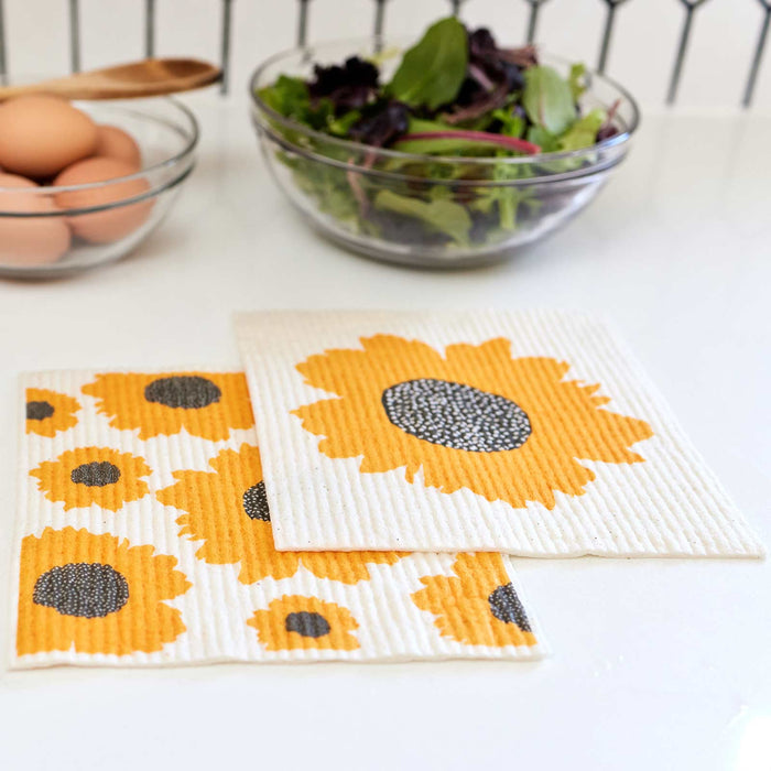 SUNFLOWERS blu Cloths Reusable Sponge-Cloth, Set of 2