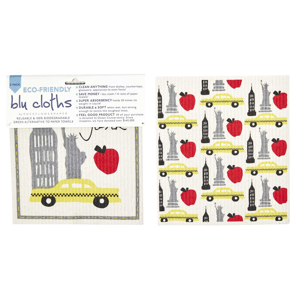 NEW YORK blu Cloths Reusable Sponge-Cloth, Set of 2