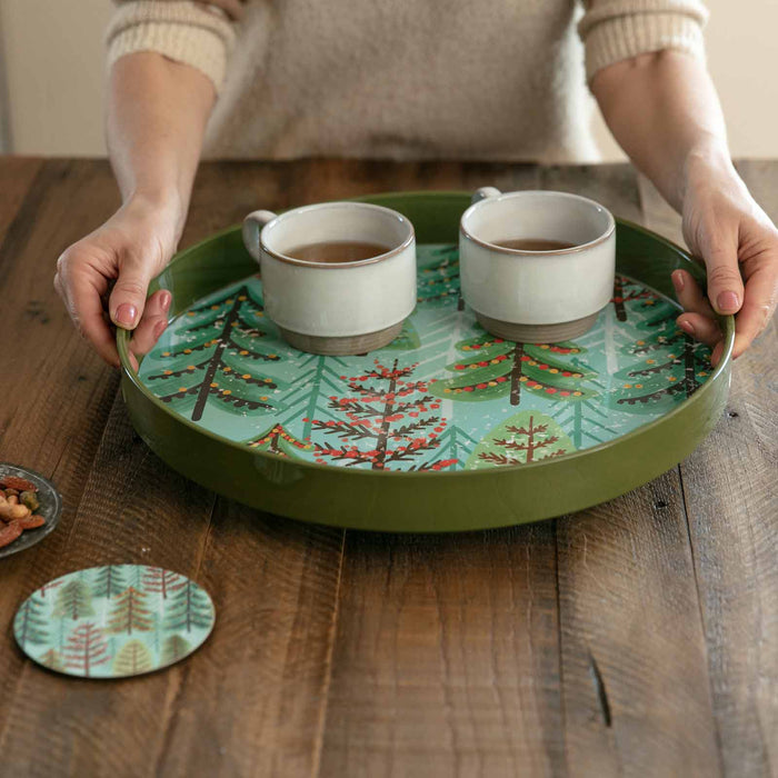 ICY FOREST 15 inch Round Tray
