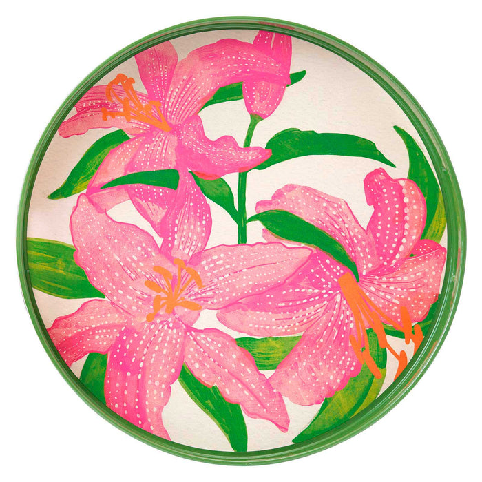 TIGER LILIES 15 inch Round Tray