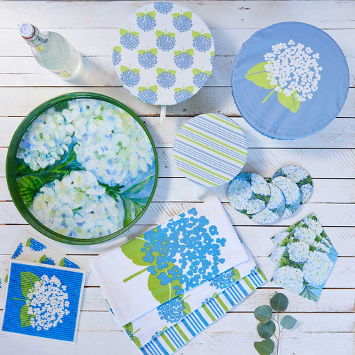 HYDRANGEA Cotton Dish Covers, set of 3