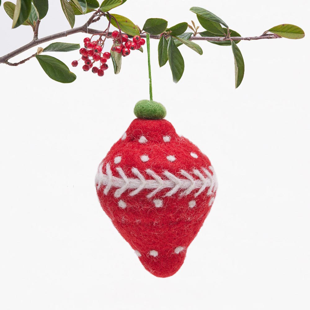 BAUBLE RED Felt Ornament