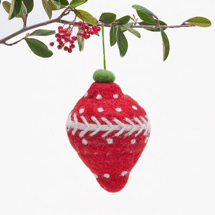 BAUBLE RED Felt Ornament