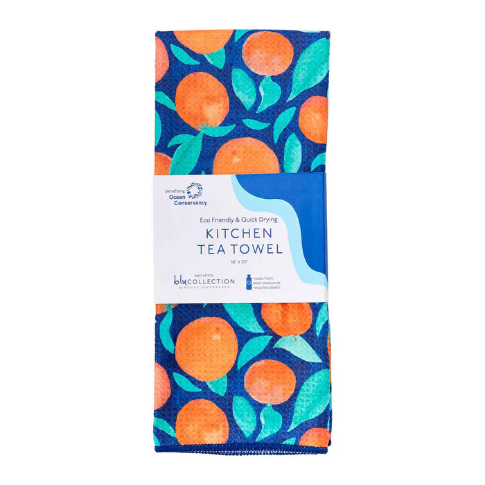 ORANGE CRUSH blu Kitchen Tea Towel