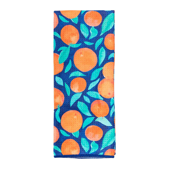 ORANGE CRUSH blu Kitchen Tea Towel