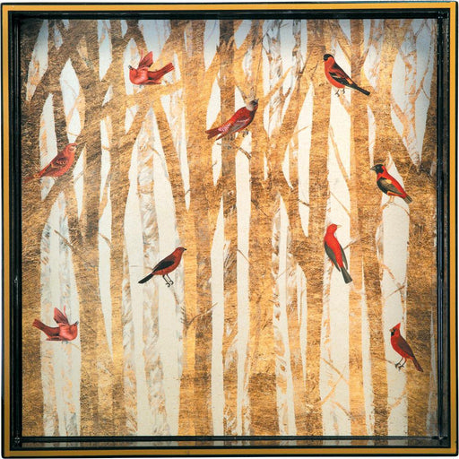 RED BIRDS 15 Inch Square Tray