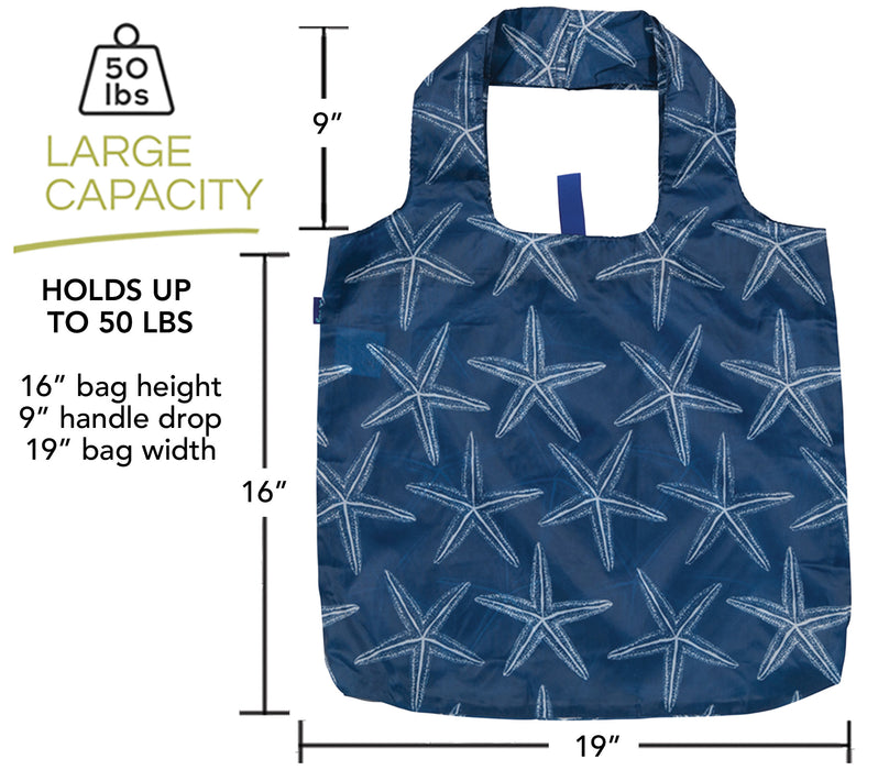 STARFISH NAVY blu Bag Reusable Shopper Tote