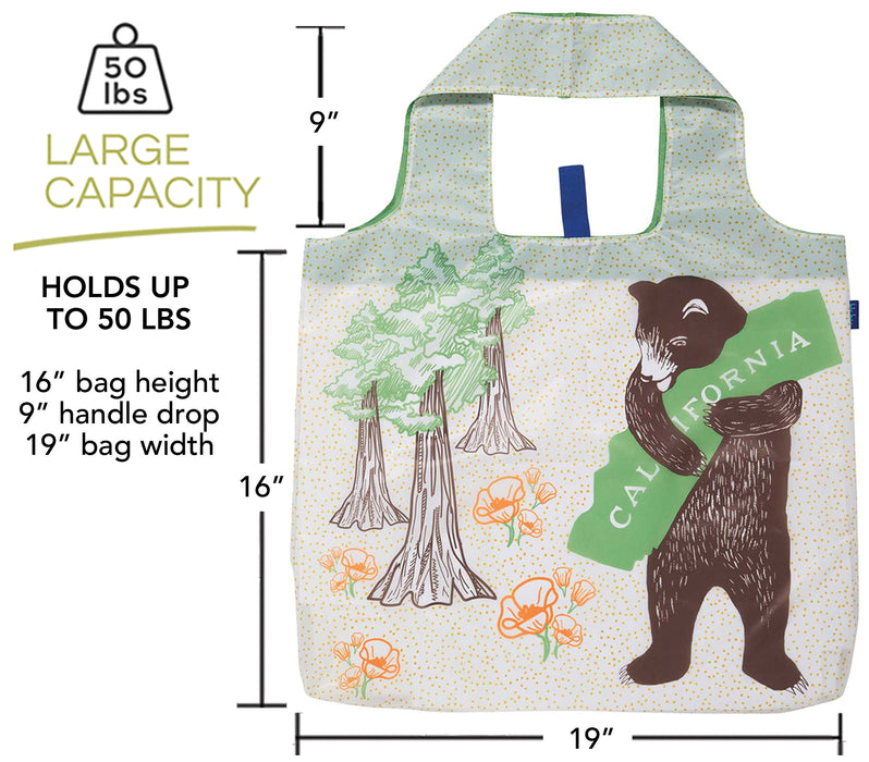 CALIFORNIA BEAR blu Bag Reusable Shopper Tote