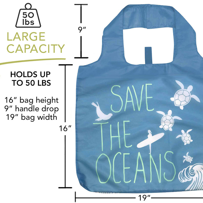 SAVE THE OCEANS blu Bag Reusable Shopper Tote